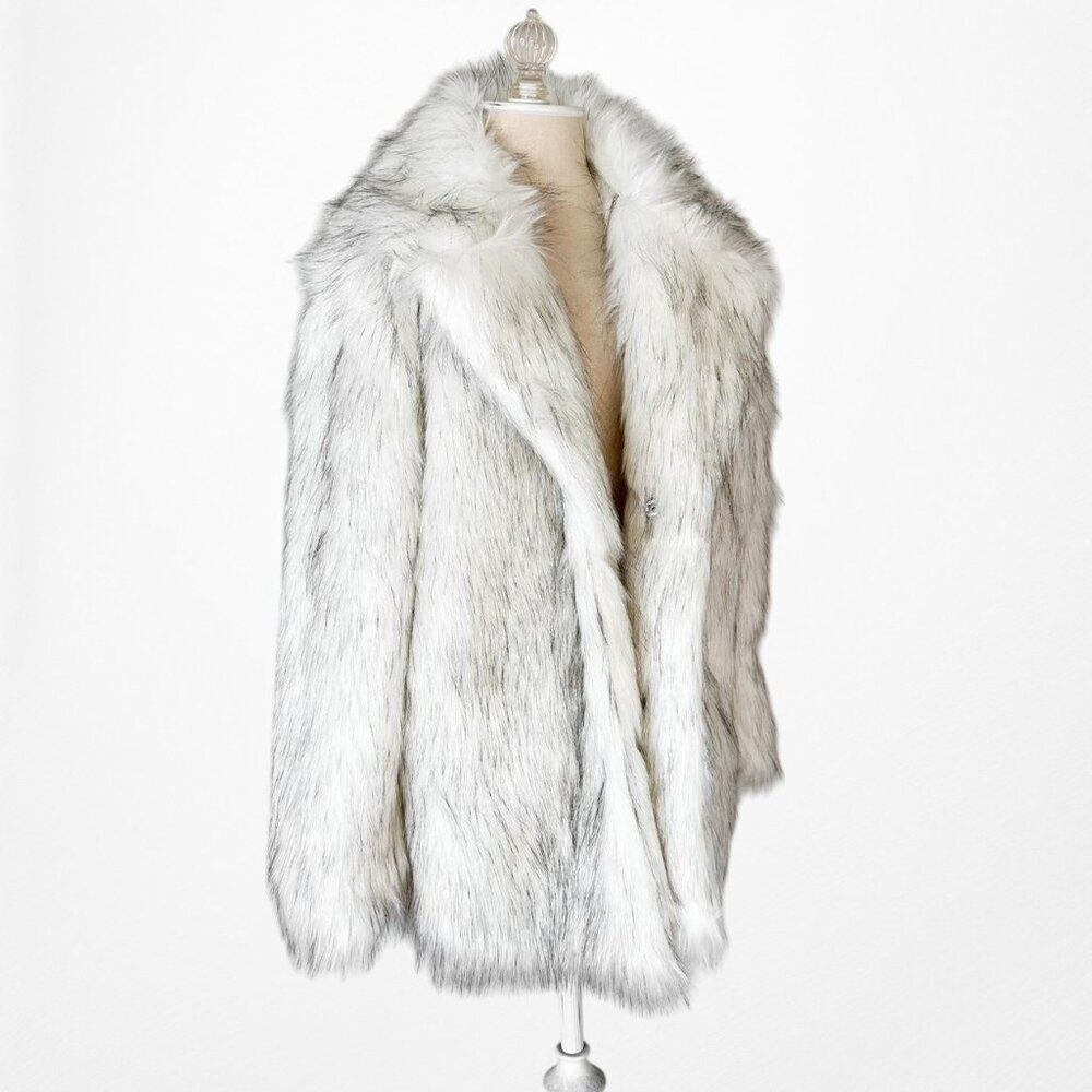 Vintage Y2K White Faux Fur Teddy Bear Style Fluffy Coat Jacket Size M - Picture 6 of 8